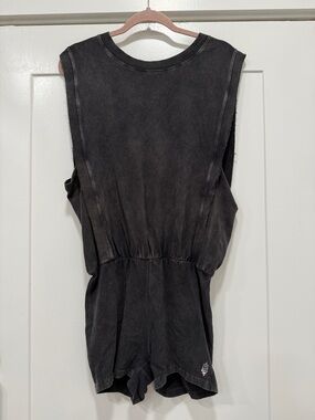 FP Movement by Free People Washed Black Sleeveless Romper medium
